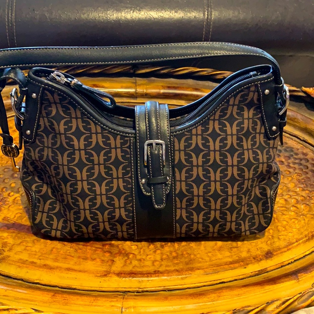 Fossil Monogram Canvas Hobo Bag. - image 1